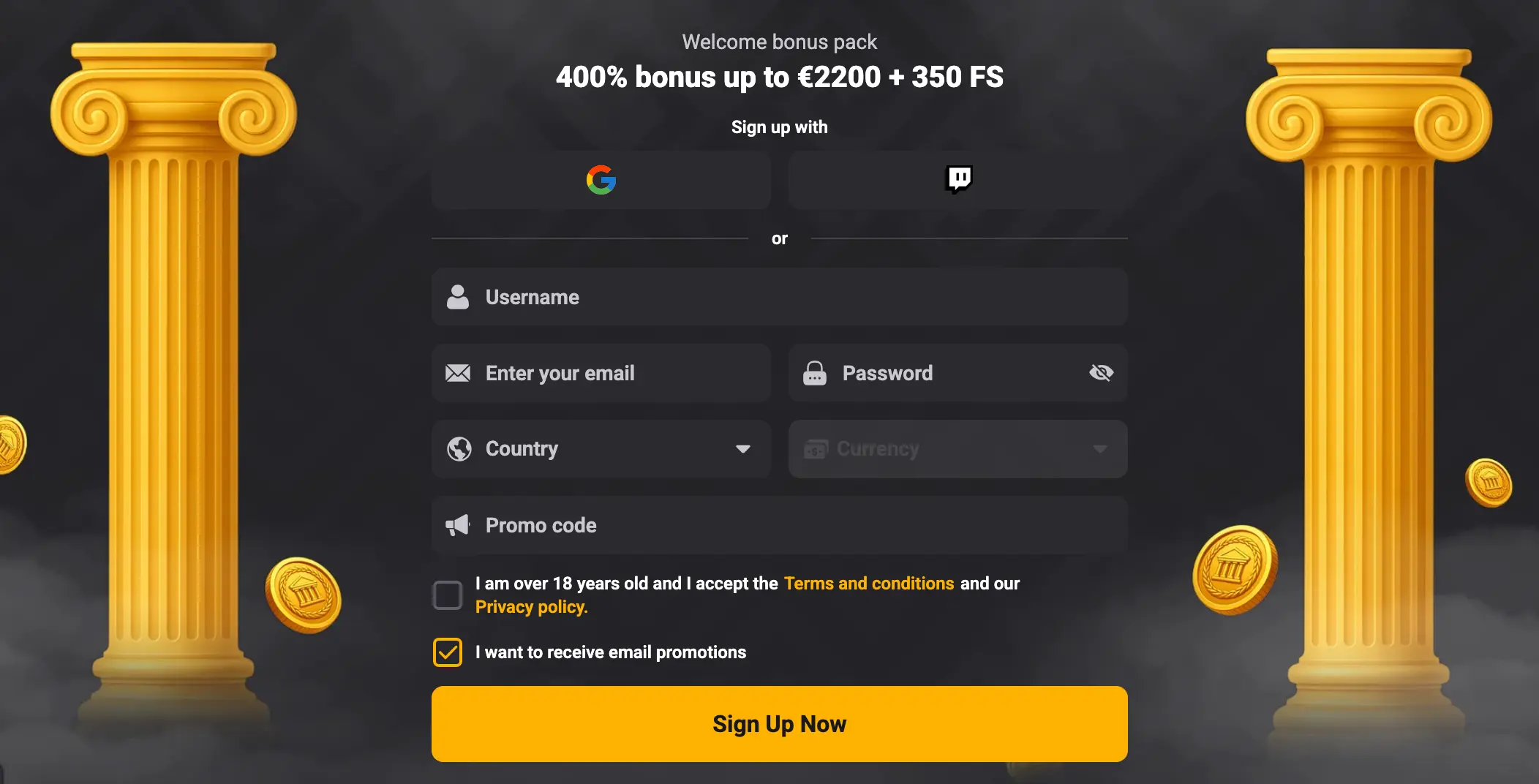 Dionyx Casino Login